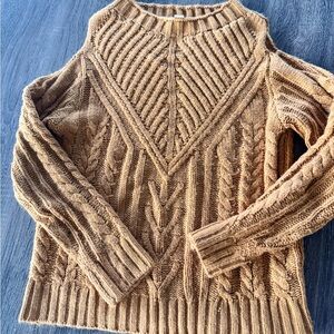 Cozy Casual Cable Knit Brown Sweater